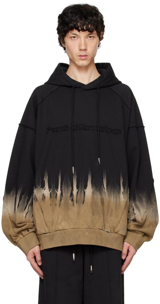 Feng Chen Wang Black & Khaki Tie-Dye Hoodie