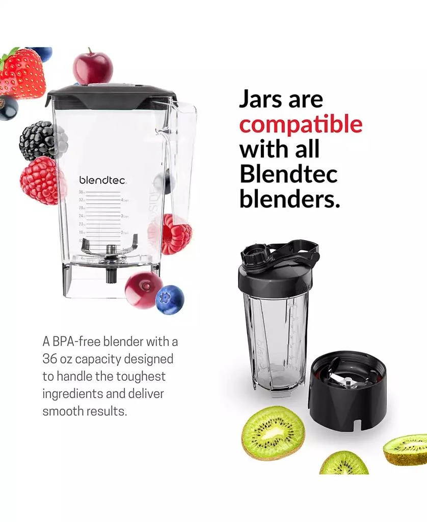 Blendtec Professional 800 Blender, 34 oz GO Travel Bottle, 90 oz WildSide+ Jar, and Spoonula Spatula - Kitchen Blender Bundle - Black 3