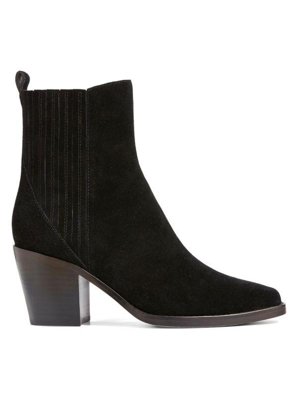 Paige Elisa Square Toe Suede Ankle Boots