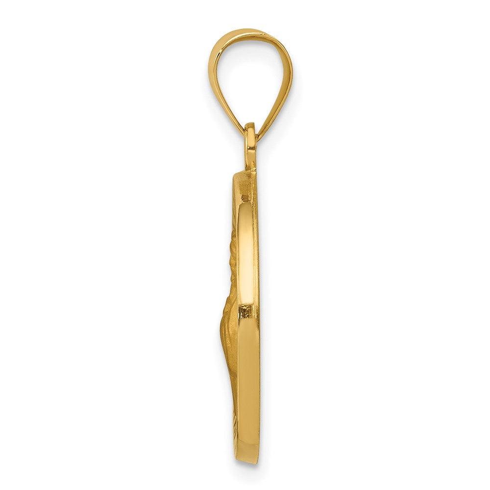 Diamond2Deal 14k Yellow Gold Polished and Satin St Francis of Assisi Medal Hollow Pendant