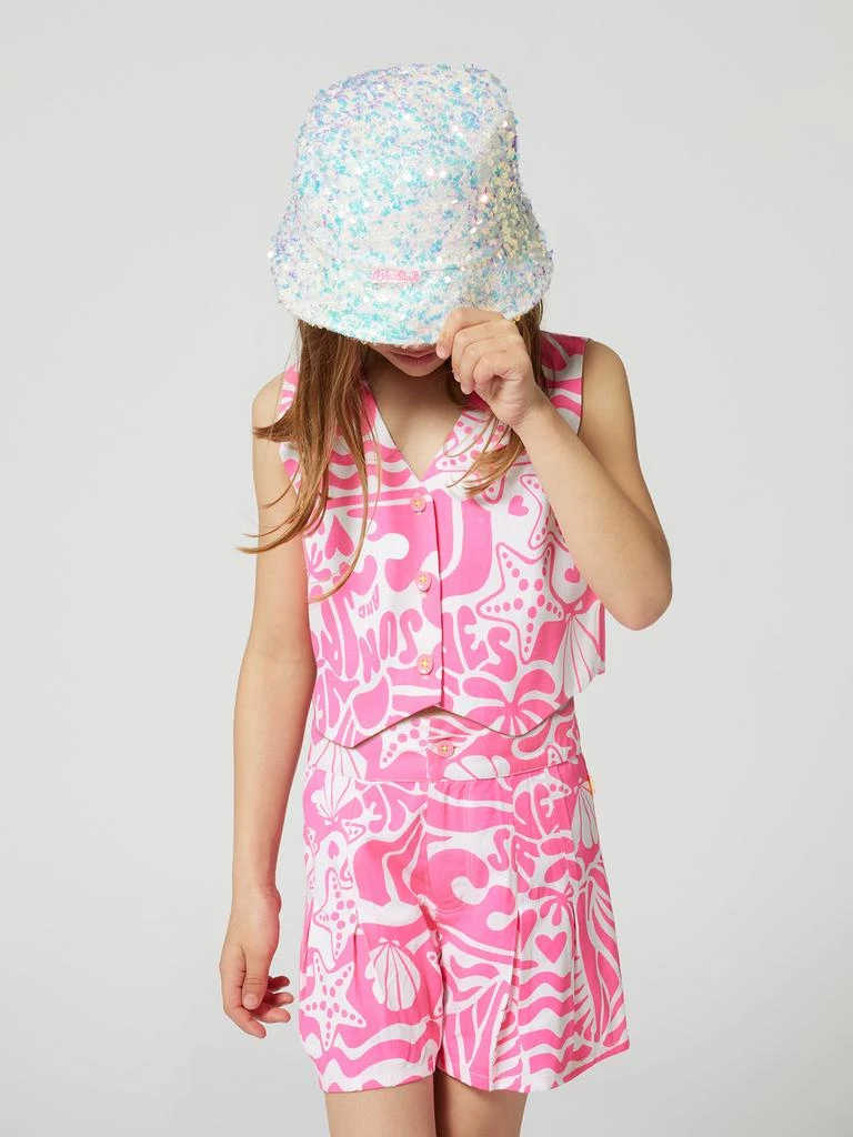 Billieblush Girls Sequin Bucket Hat in White 2