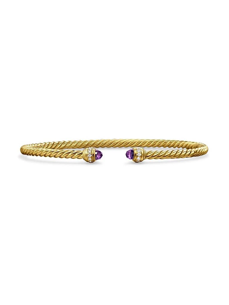 David Yurman Classic Cablespira Bracelet in 18K Yellow Gold and Diamonds