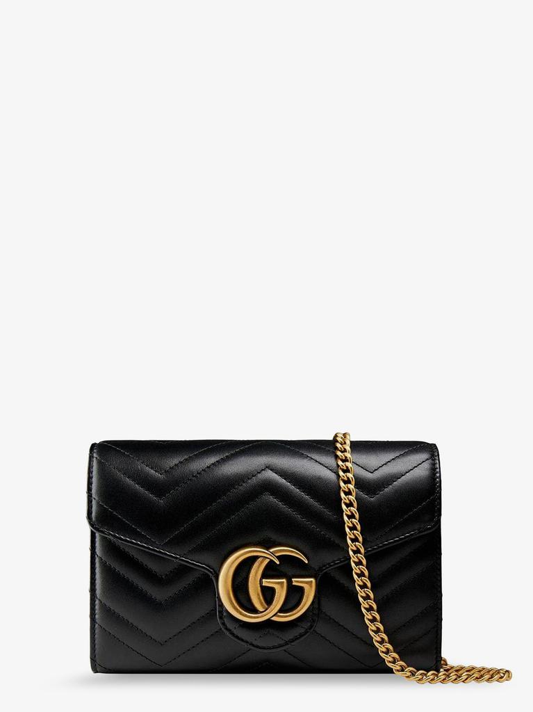 Shop GG Supreme Fabric and leather shoulder bag with frontal