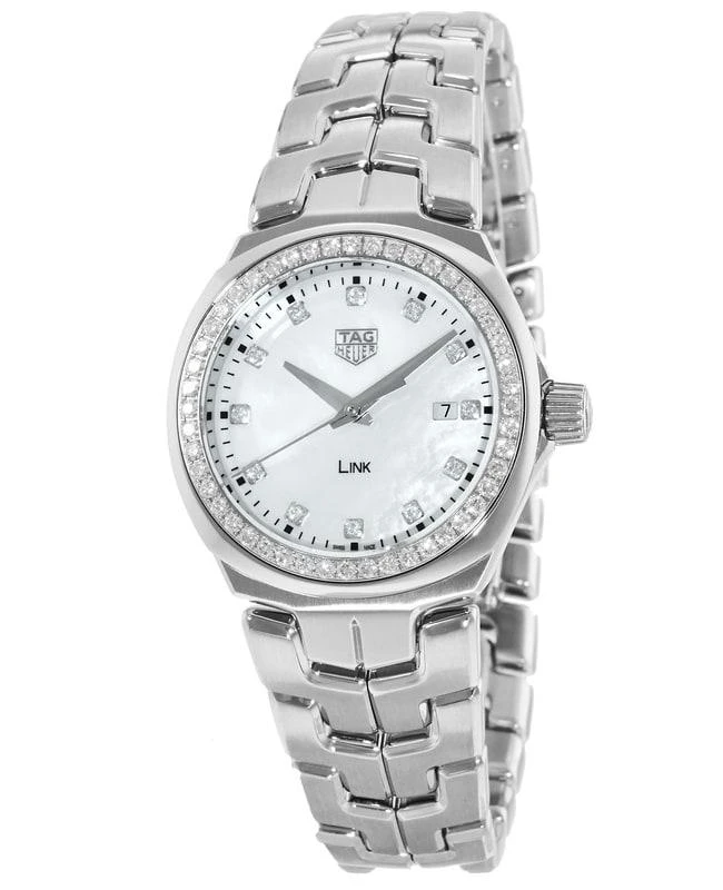 TAG Heuer Tag Heuer Link Quartz 32mm Mother of Pearl Dial Diamond Bezel Steel Women's Watch WBC1316.BA0600 1