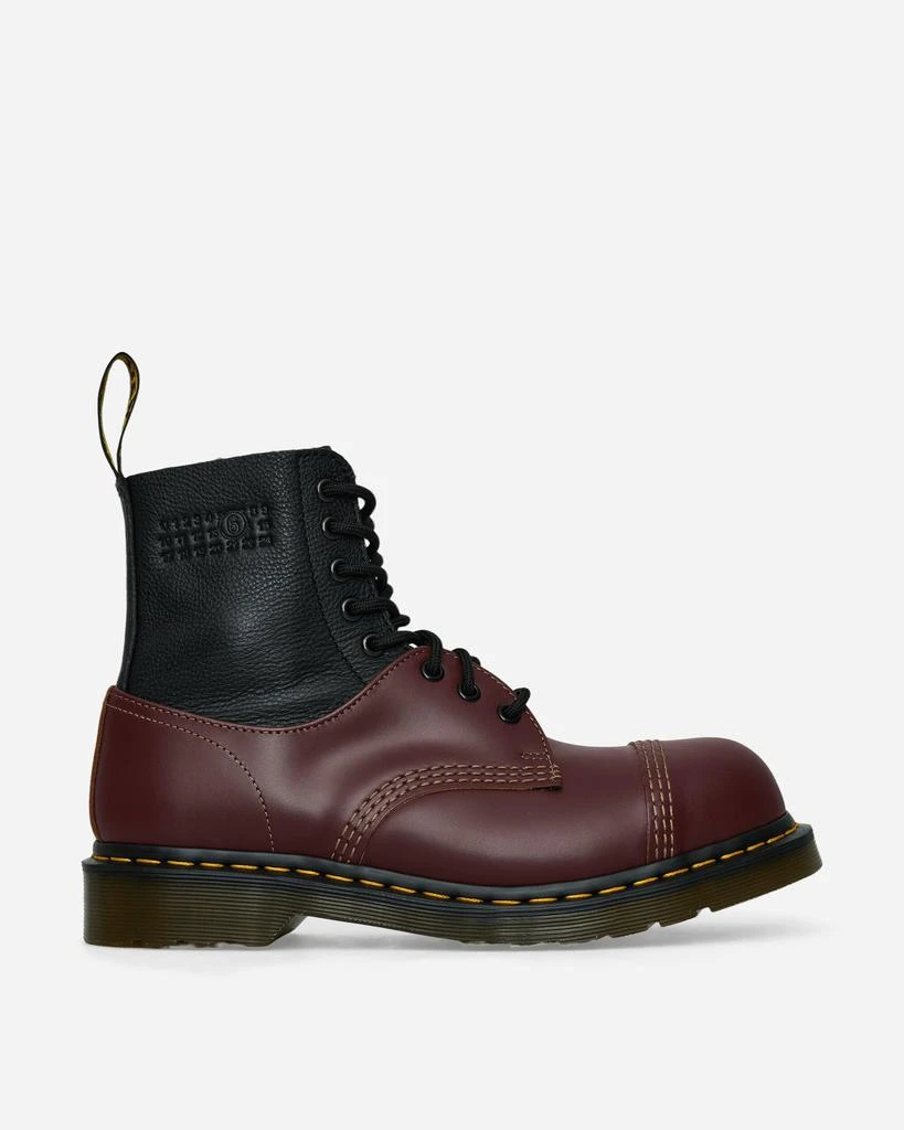 MM6 Women's Dr. Martens 1460 Twisted and Reimagined Steel Toe Boots Black / Oxblood 2