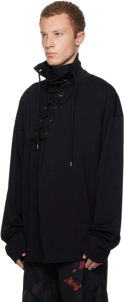Dries Van Noten Black Lace-Up Shirt 4
