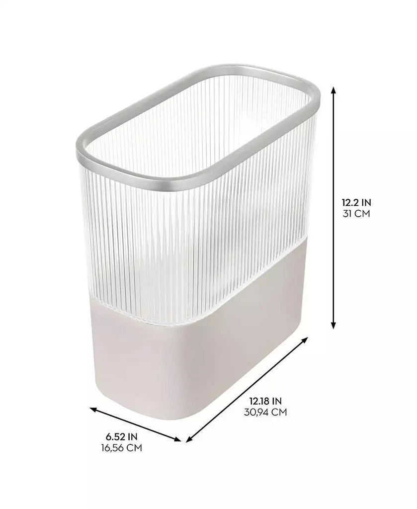 iDesign Plastic Bathroom Trash Can with Storage for Toiler Paper - Clear/Satin 2