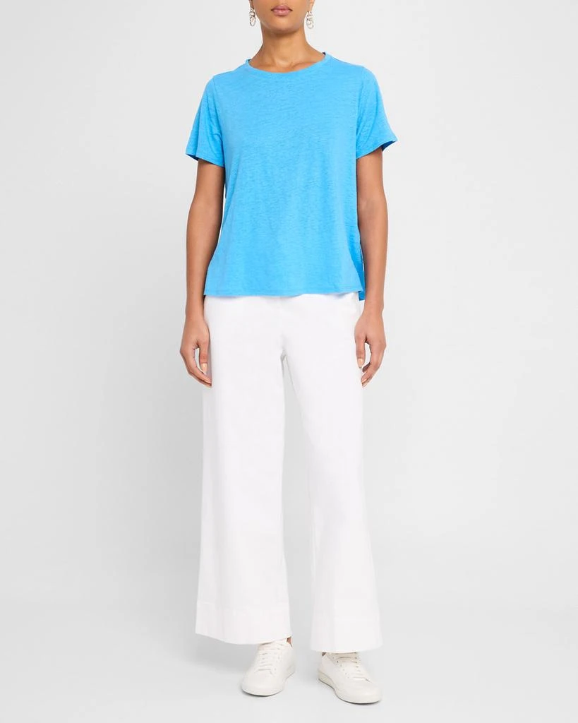 Eileen Fisher Crewneck Organic Linen Jersey Tee 2