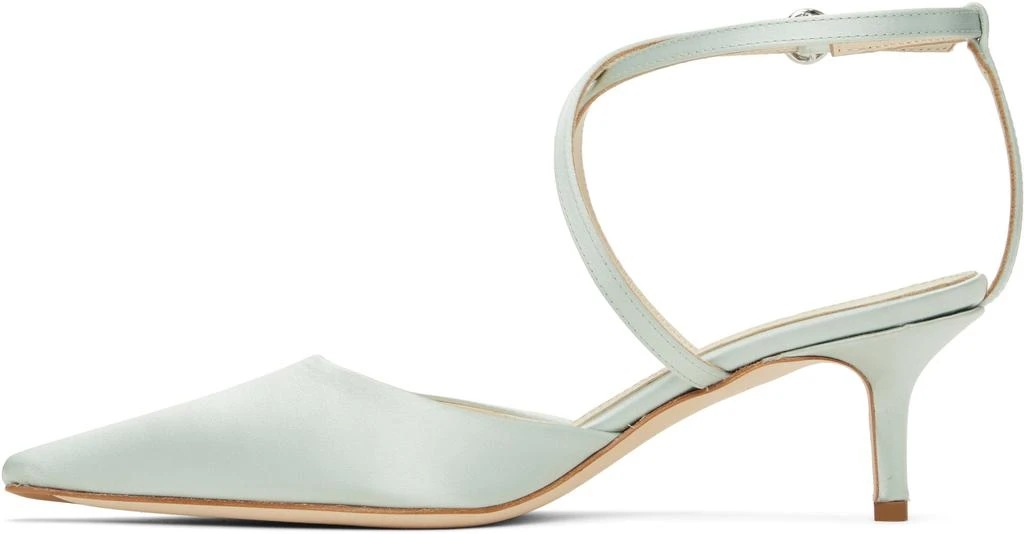 AEYDE Blue Salome Satin Heels 3