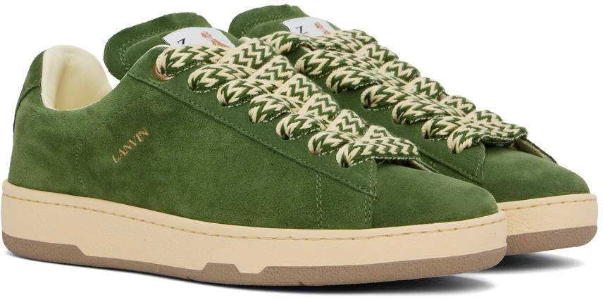 Lanvin Green Suede Curb Lite Sneakers 4