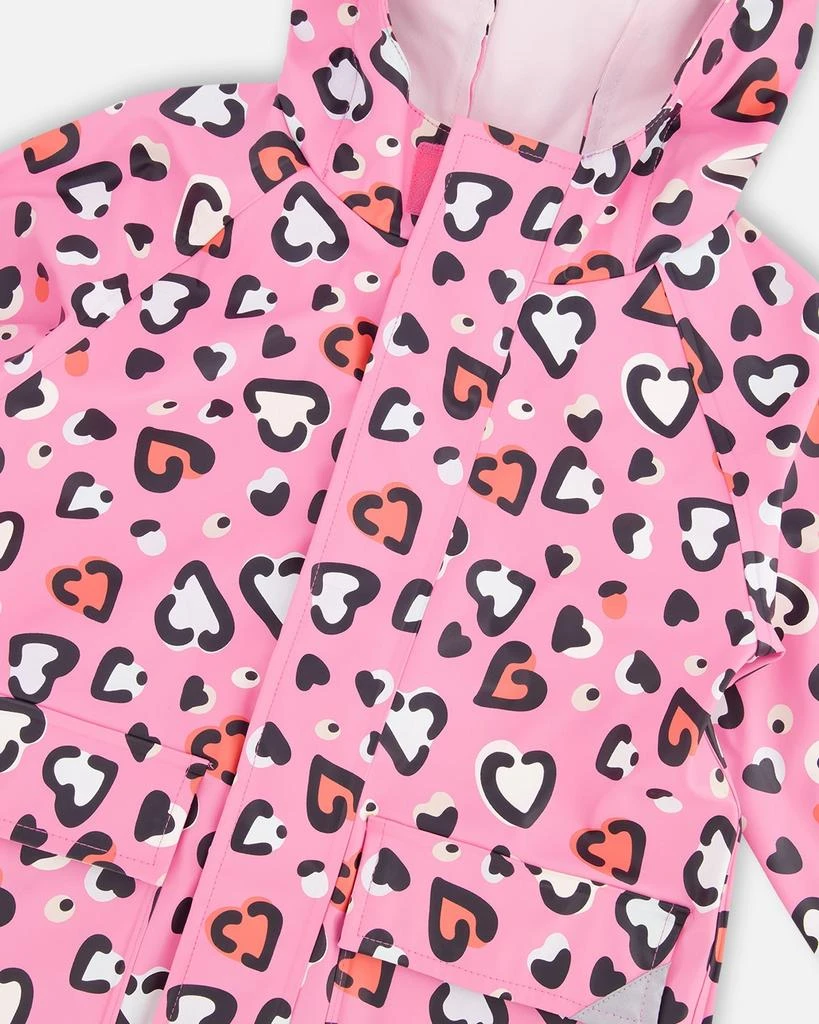 Deux par Deux Rain Jacket in Polyurethane Pink Heart Print 5