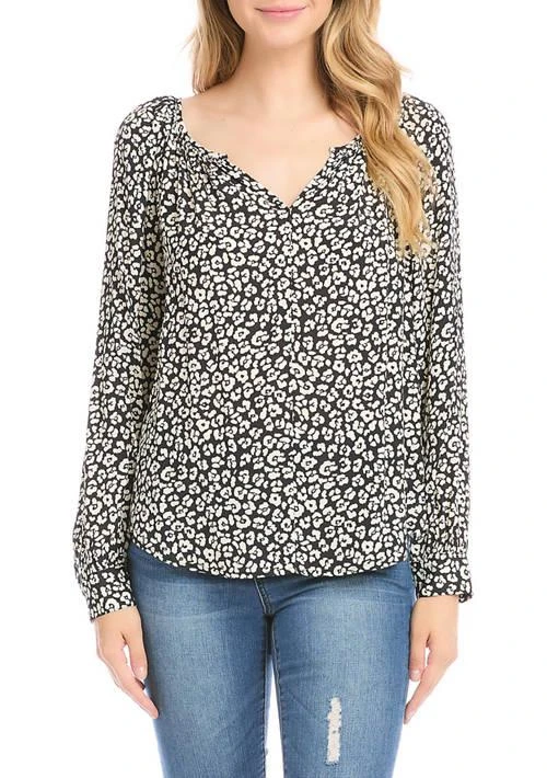 Karen Kane Kane Womens Long Sleeve Peasant Top 1