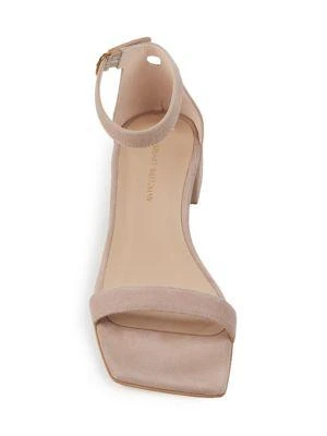 Stuart Weitzman Nudist June Suede Block-Heel Sandals 6