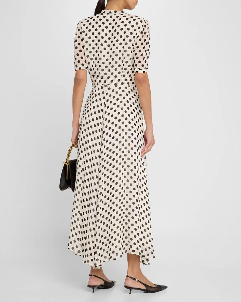 Marella Lorenza Tie-Neck Polka Dot Maxi Shirtdress 3