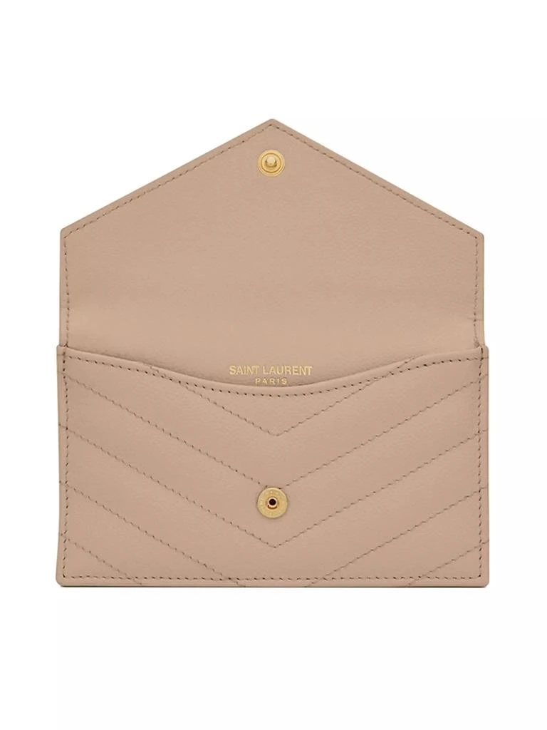 Yves Saint Laurent Cassandre Matelassé Fragments Flap Card Case in Grain de Poudre Embossed Leather 4