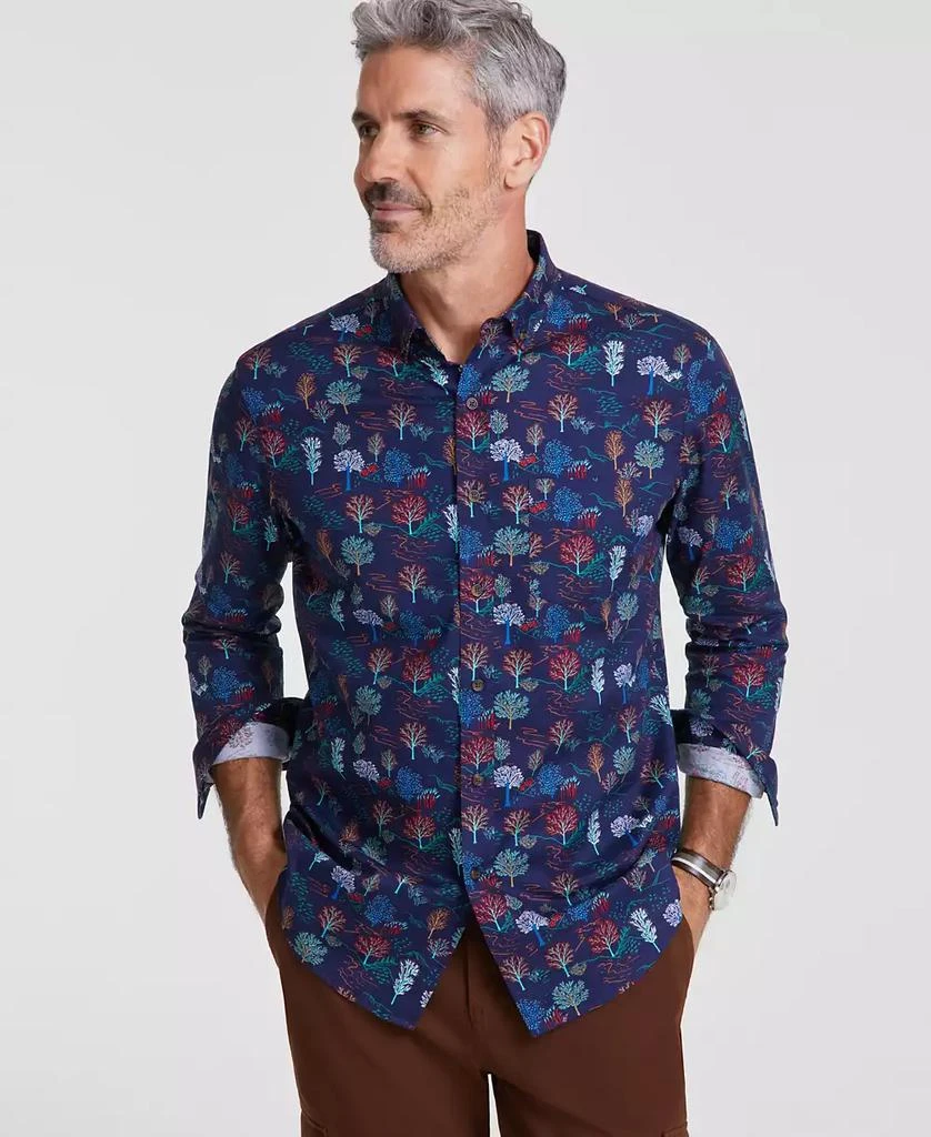 Club Room Men's Tree-Pattern Cotton Shirt, Created for Macy's 1