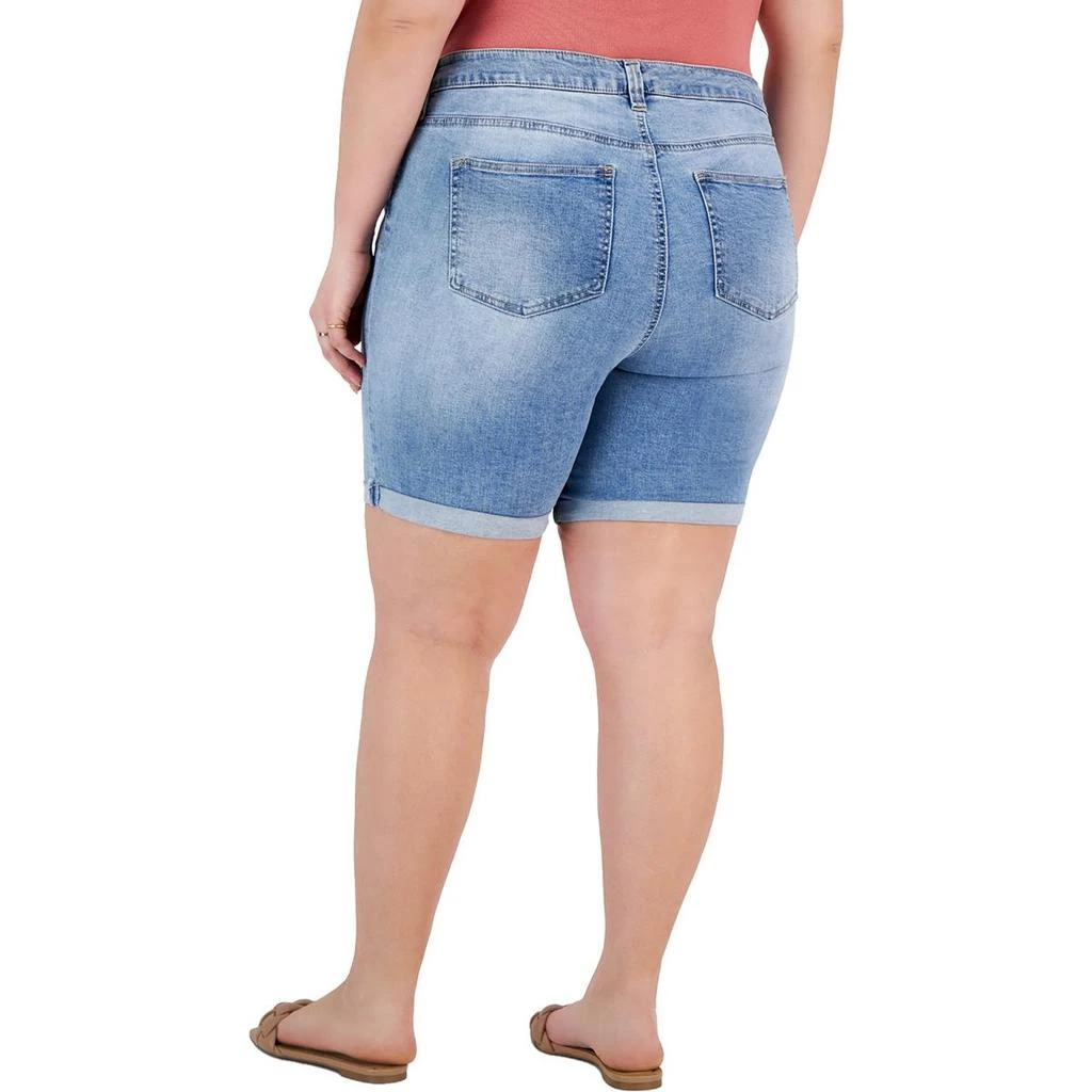 Celebrity Pink Plus Womens Cuffed Denim Bermuda Shorts 5