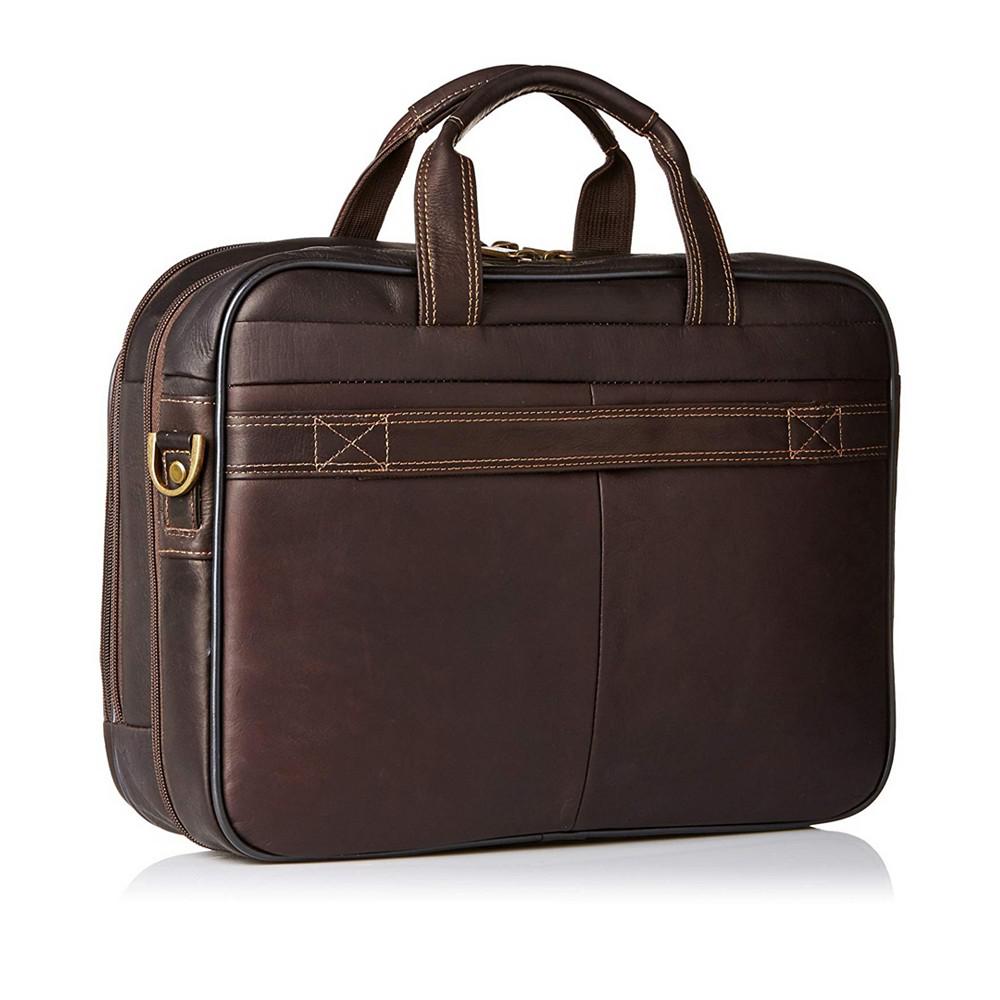 Heritage Colombian Leather Double Gusset Top Zip Laptop Bag