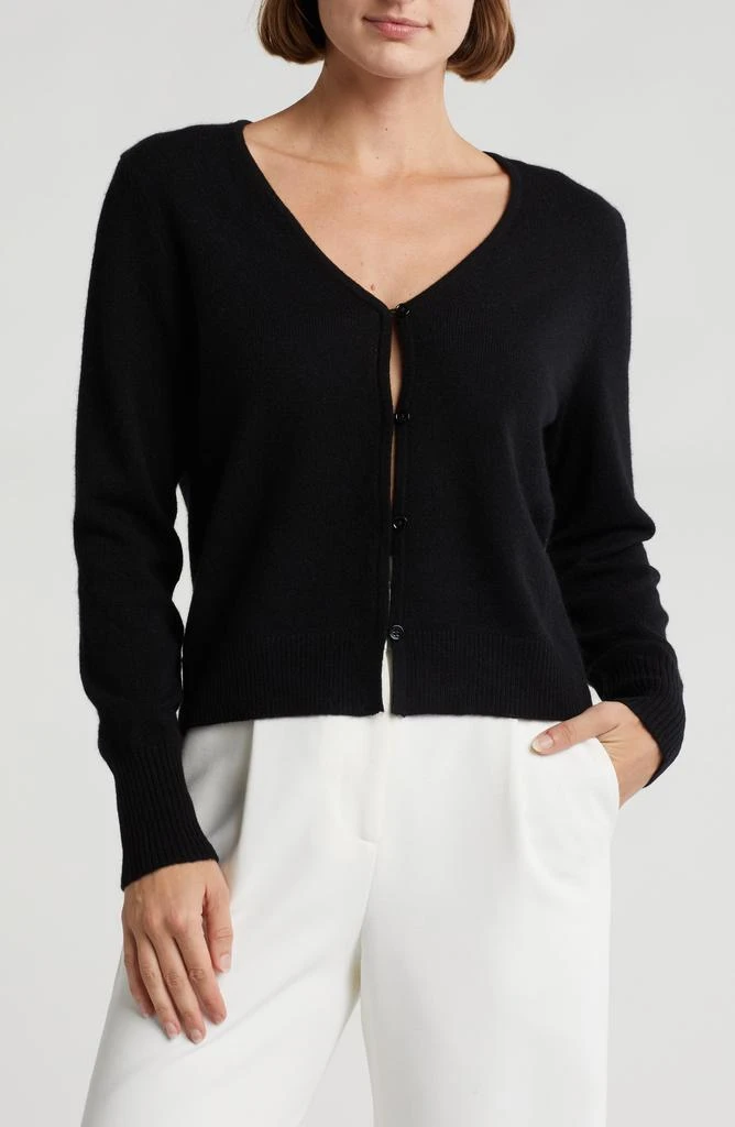 Tahari V-Neck Cashmere Crop Cardigan 1