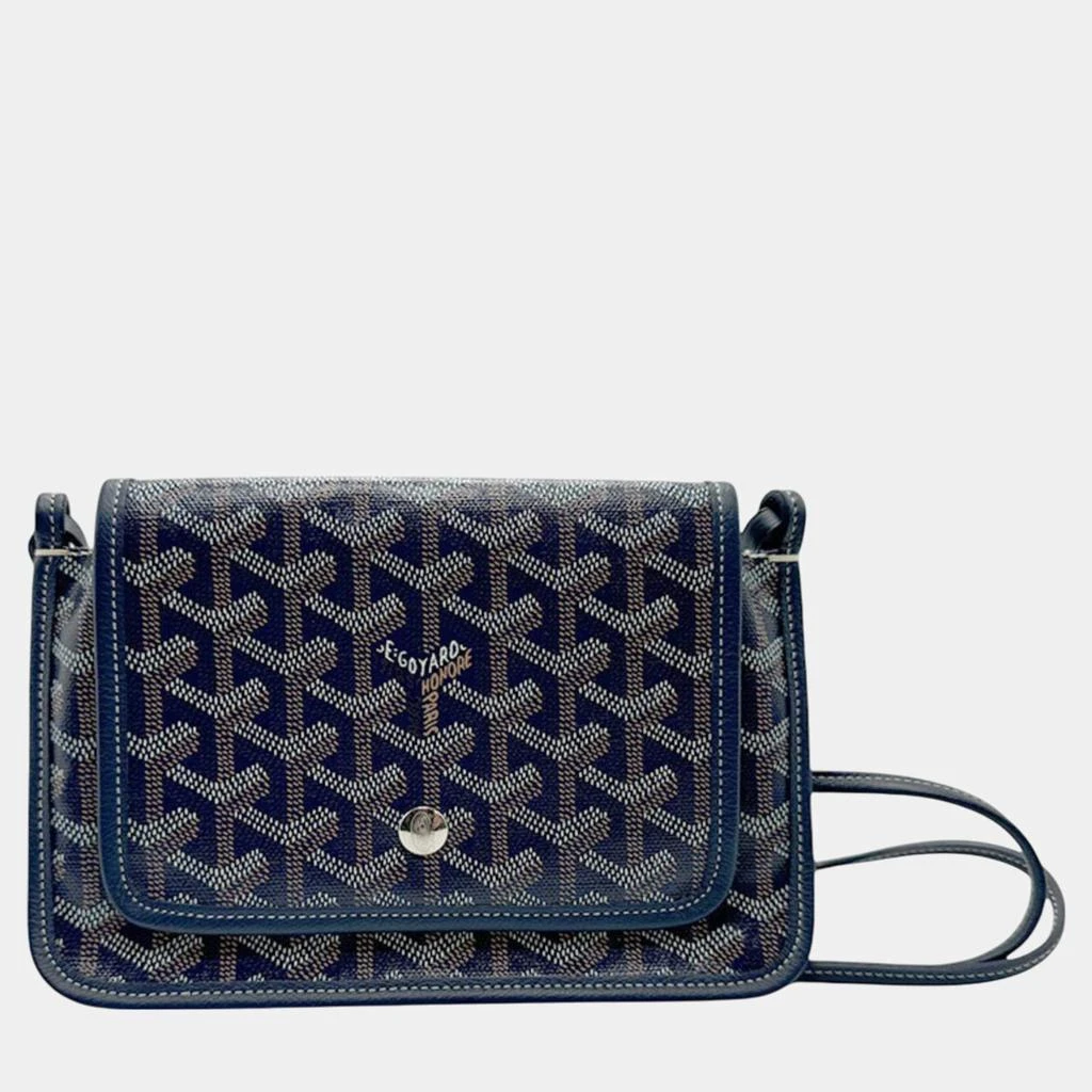 Goyard Goyard Navy Goyardine Canvas Plumet Pocket Wallet 1