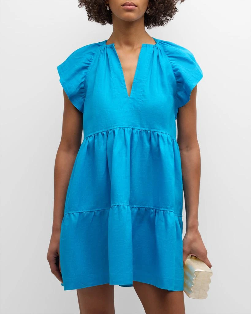 Marie Oliver Kara Tiered Linen Mini Dress 2