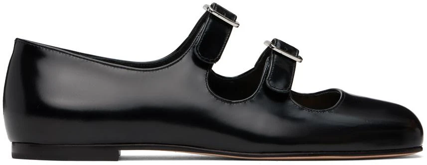 Sandy Liang SSENSE Exclusive Black MJ Double Strap Ballerina Flats 1