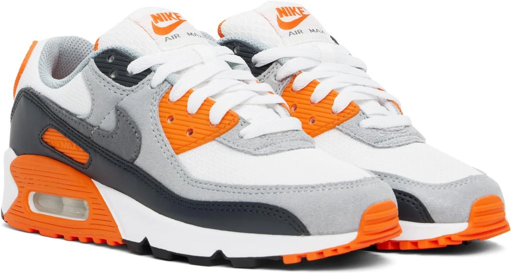 NIKE Gray & White Air Max 90 Sneakers 4