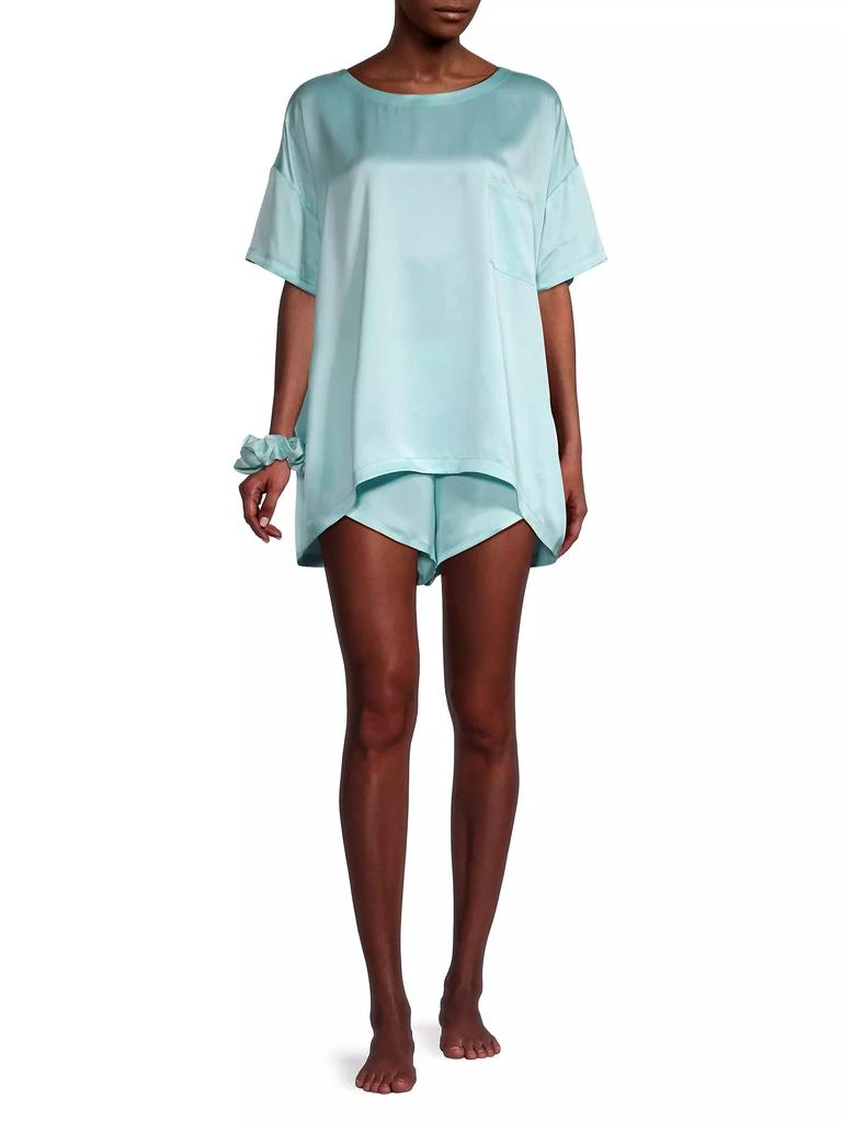 Lunya Stuff Of Dreams Silk Sleep T-Shirt, Shorts & Scrunchie Set 2
