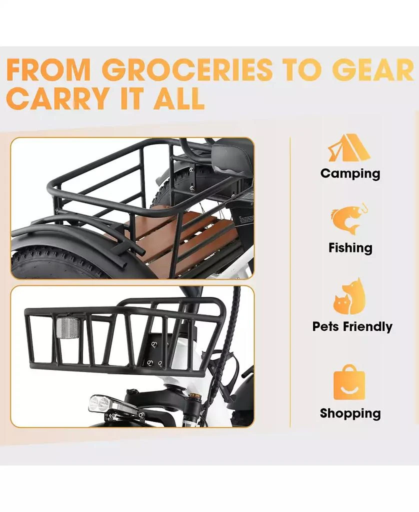 Mikolo Electric Tricycle for Adults, 20"x4" Folding Fat Tire Electric Trike, 750W(Peak 1350W) Motor Etrike, 48V13Ah Battery, 3-Wheel Electric Bike 3