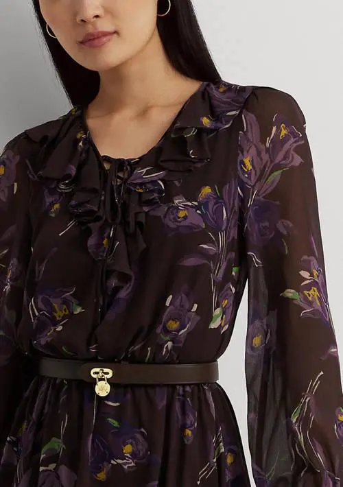 Ralph Lauren Women's Floral Ruffle-Trim Georgette Dress 3