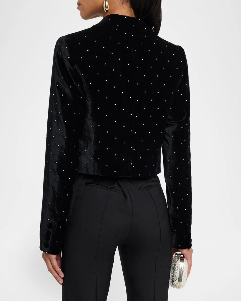 LOVESHACKFANCY Orlisa Cropped Velvet Blazer 3