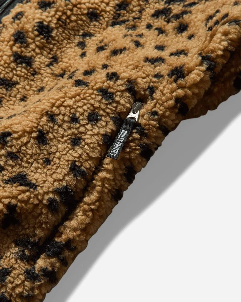 Wacko Maria Men's Reversible Leopard Boa Fleece Jacket Beige 6