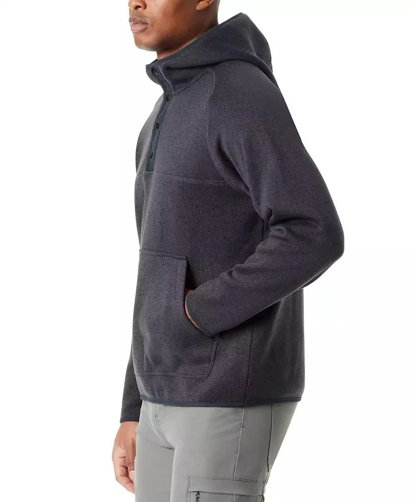BASS OUTDOOR Men's Regular-Fit Mixed-Media 1/4-Snap Hoodie 3