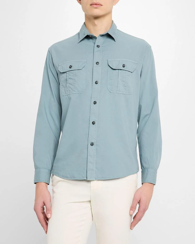 Canali Men's Garment Dyed Casual Button-Down Shirt 4