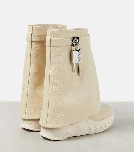 Givenchy Shark Lock Biker leather ankle boots 3