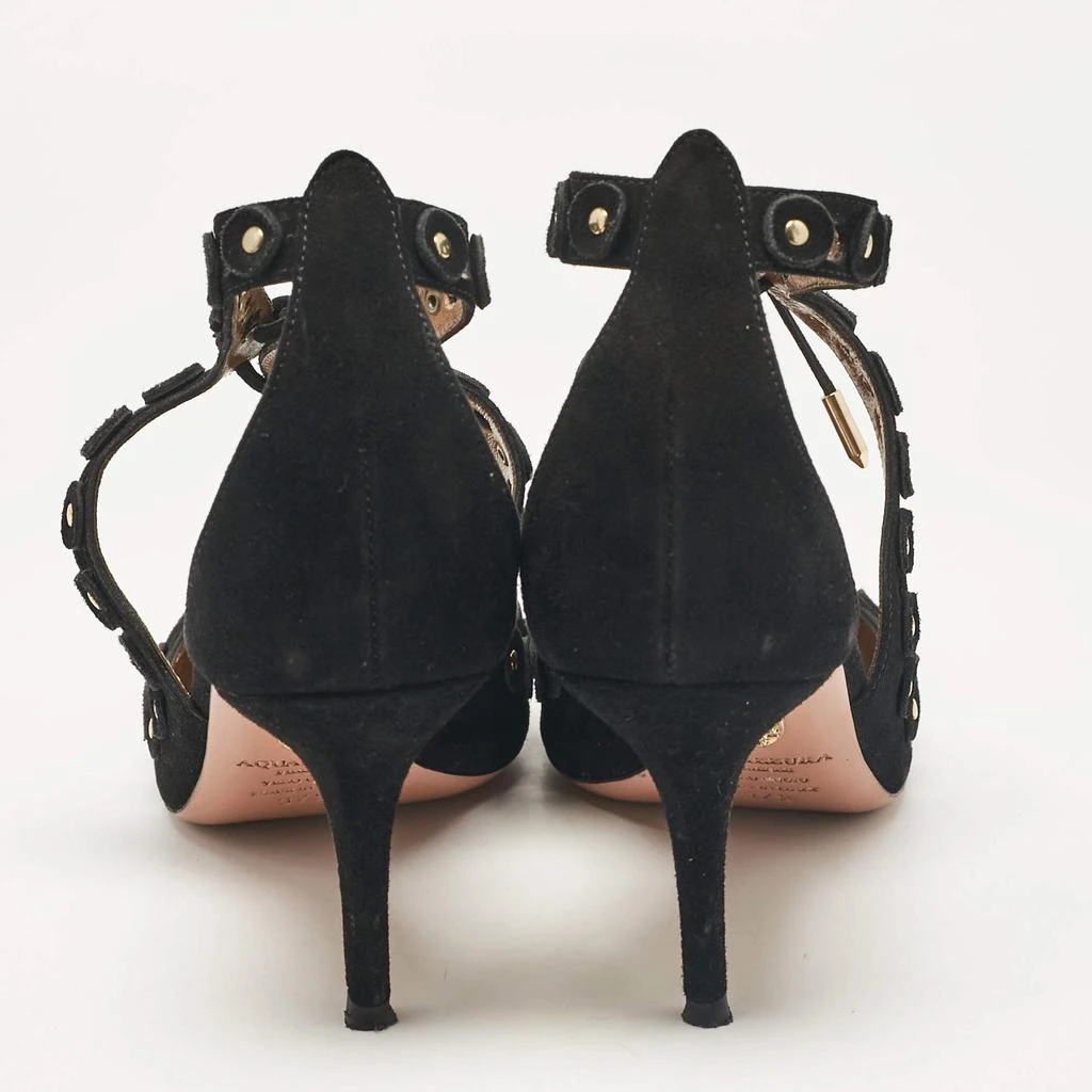 Aquazzura Aquazzura Black Suede Ankle Strap Pumps Size 37.5 5