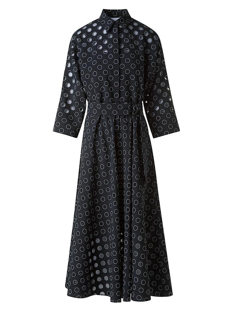 Akris Polka Dot Organzino Shirtdress