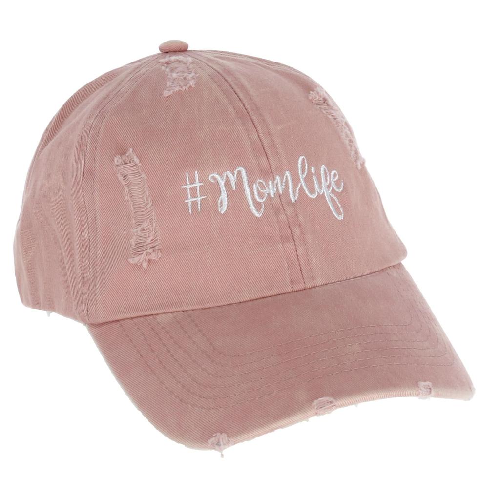 David & Young Women's Distressed Mom Life Embroidered Baseball Cap