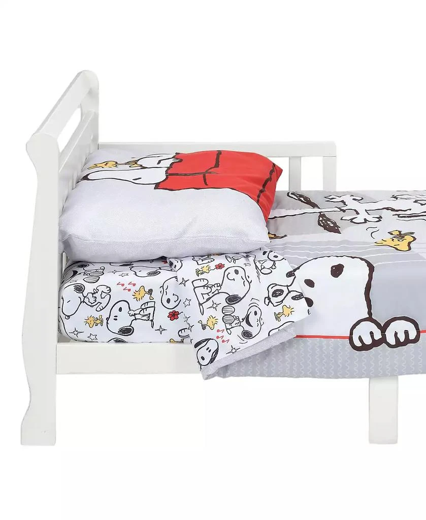 Bedtime Originals Toddler Snoopy Love 4-Piece Bedding Set - Gray/Red/White 8