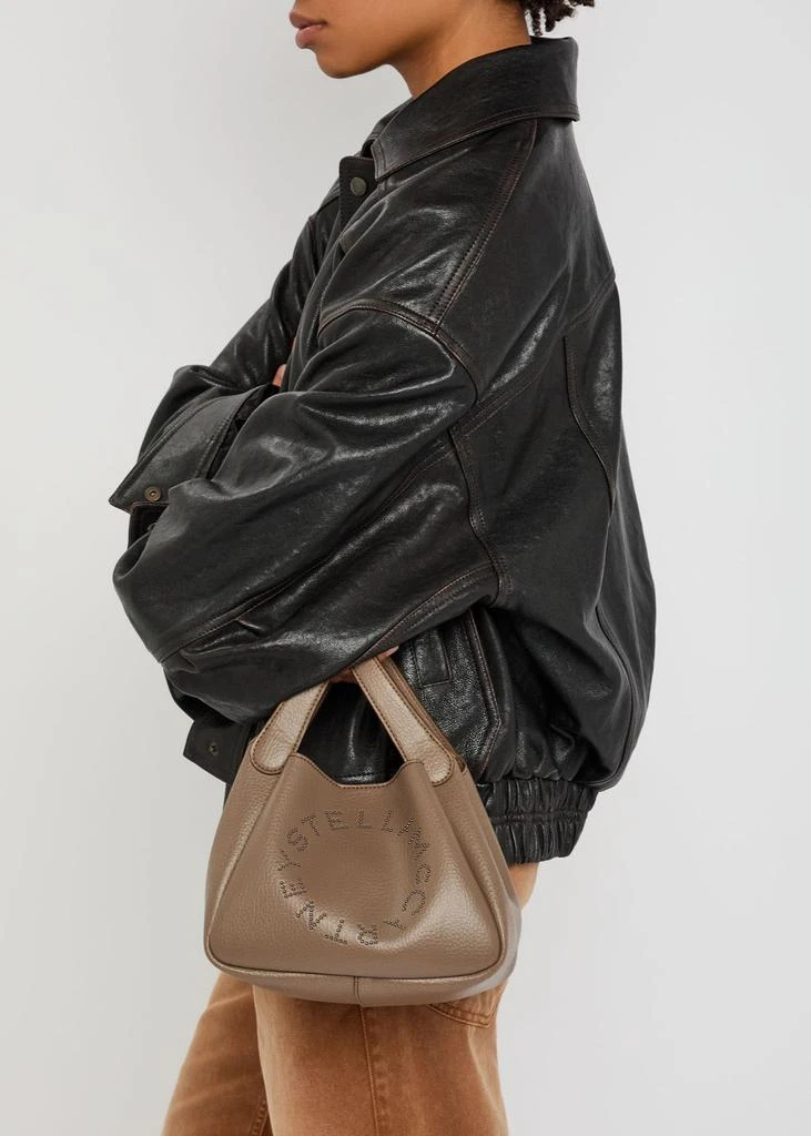 Stella McCartney Logo studded faux leather top handle bag 5