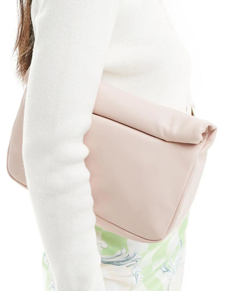 ASOS ASOS DESIGN clutch bag with roll top closure in blush 4