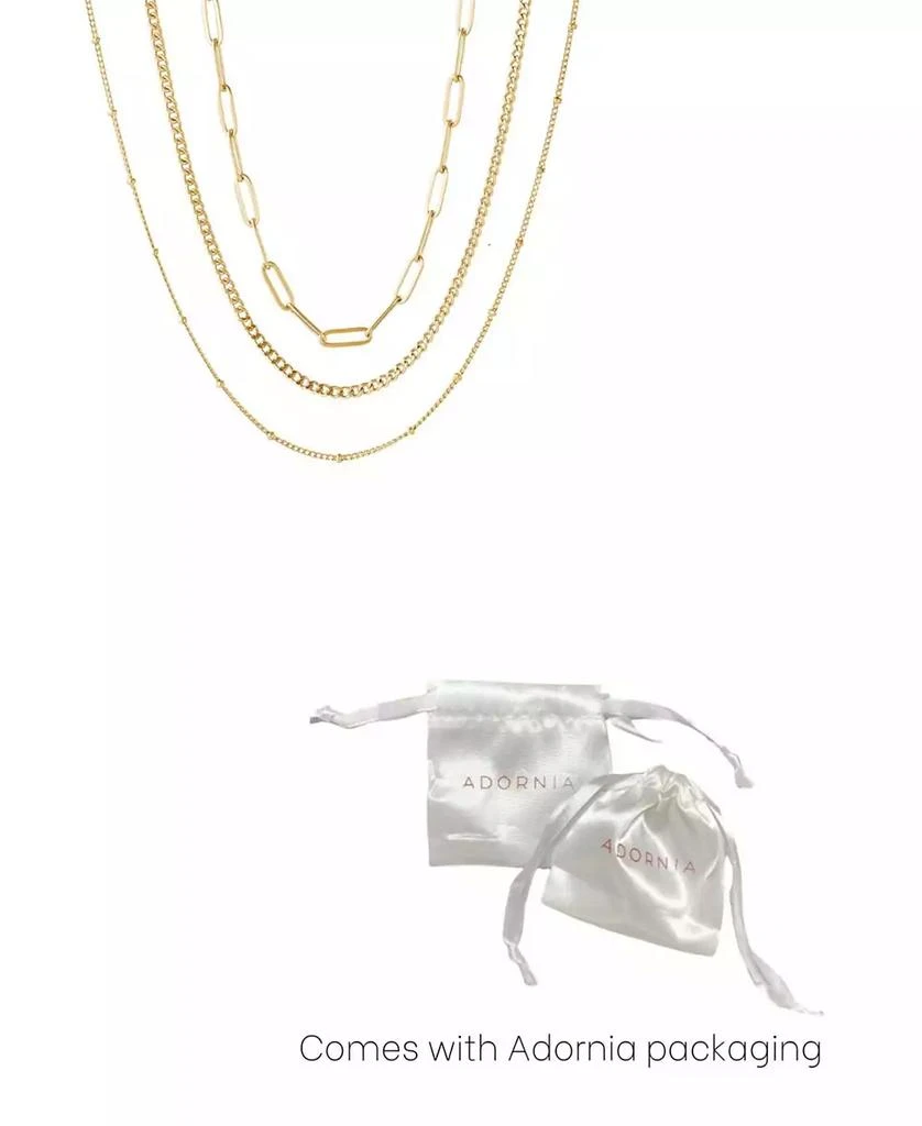 ADORNIA Tarnish Resistant Gold Set of 3-Chain Necklaces 3