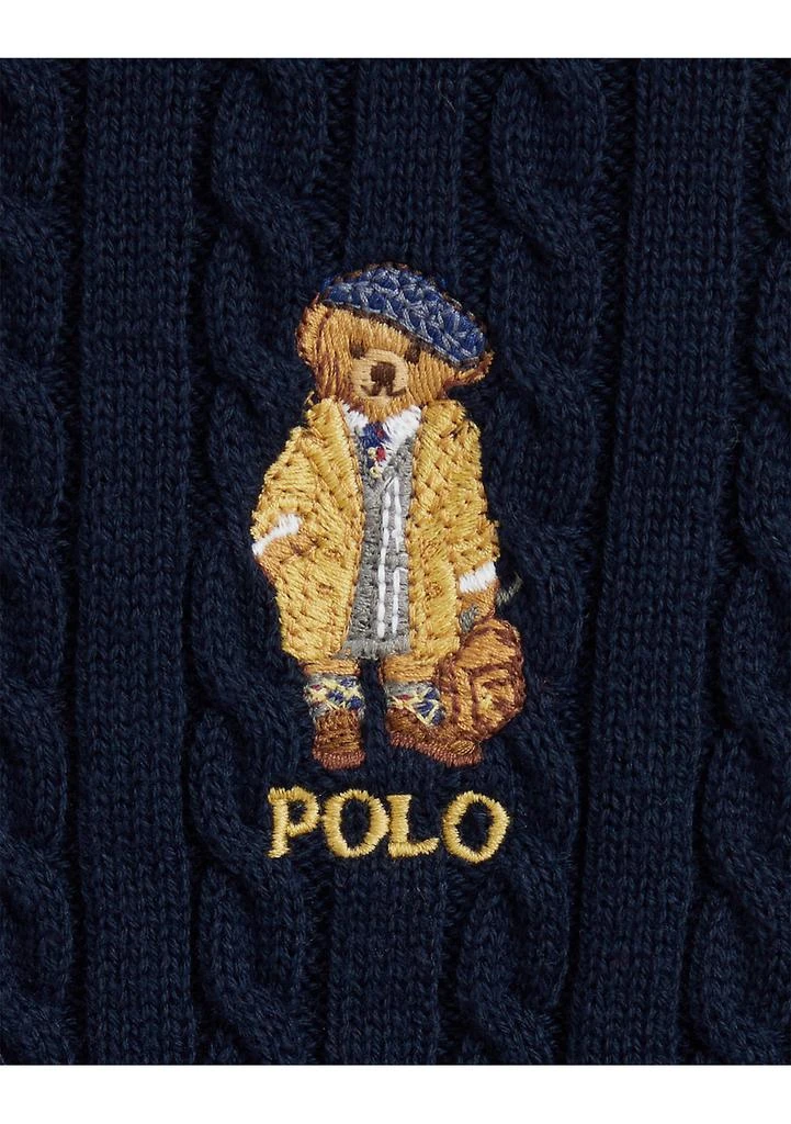Ralph Lauren Girls 7-16 Polo Bear Mini-Cable Cotton Cardigan 3