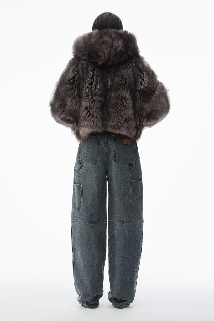 Alexander Wang crystal hotfix high waisted workwear carpenter pants in cotton 5
