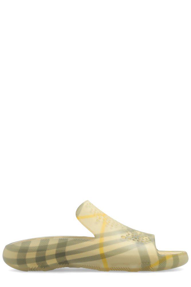 Burberry Burberry Equestrian Knight Checked Slip-On Slides