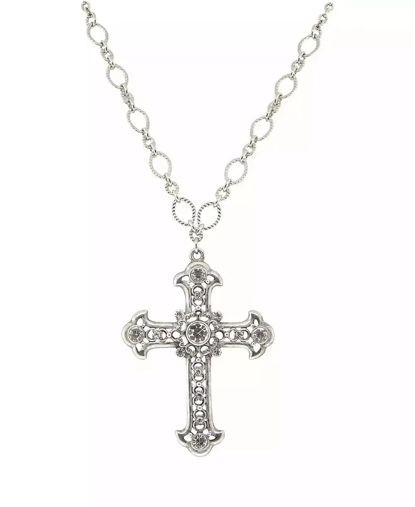 Symbols of Faith Crystal Large Cross Necklace