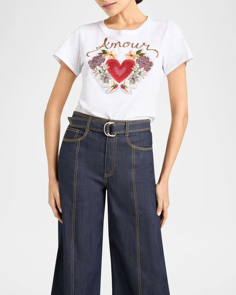 Cinq a Sept Western Amour Shrunken Crewneck Tee 3