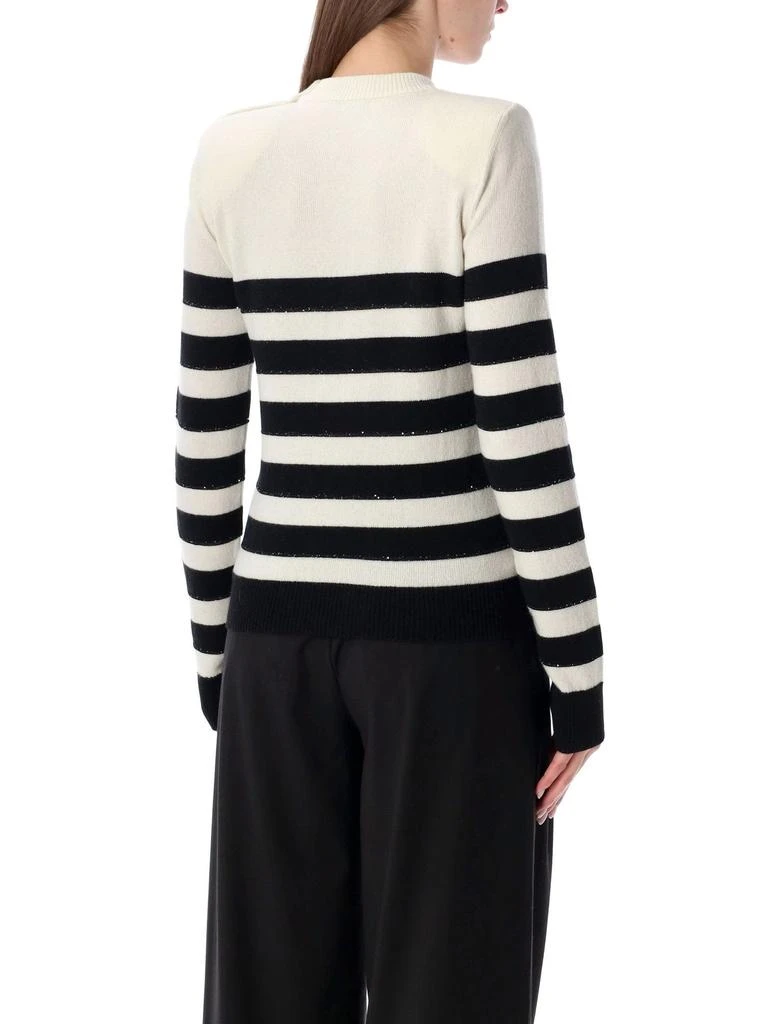 Balmain Balmain Striped Buttoned Knit Jumper 2