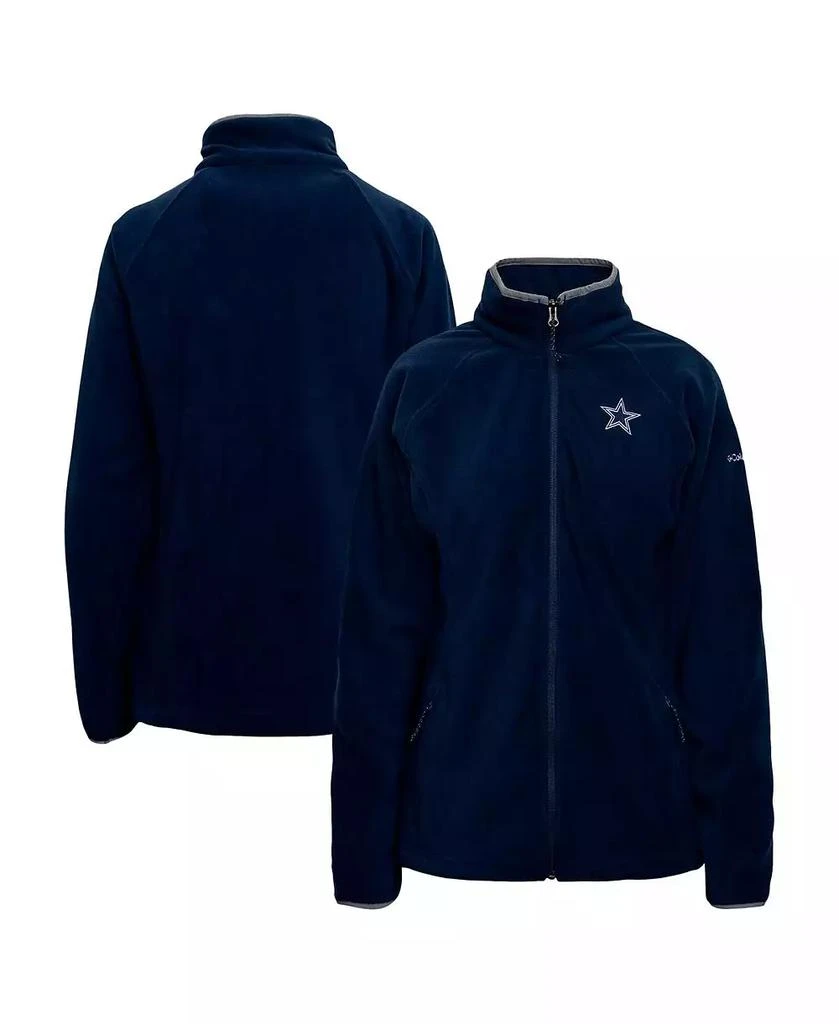 Columbia Women's Navy Dallas Cowboys Give and Go III Fleece Raglan Full-Zip Jacket 1