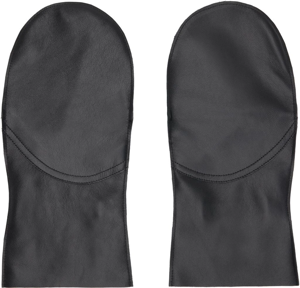 SAGE NATION Black Leather Mittens from Ssense US